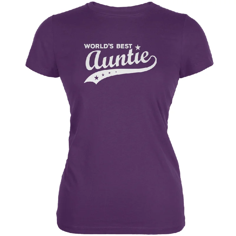 Metallic T-ShirtsWorld's Best Auntie Purple Juniors Soft T-Shirt