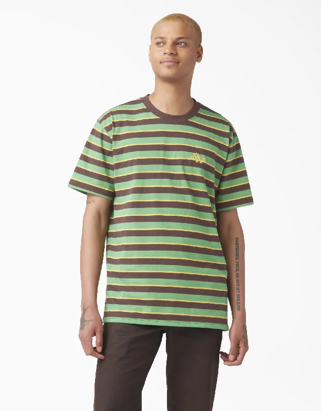 Skateboard T-ShirtsDickies Vincent Alvarez Striped T-Shirt - Leaf Green Stripe