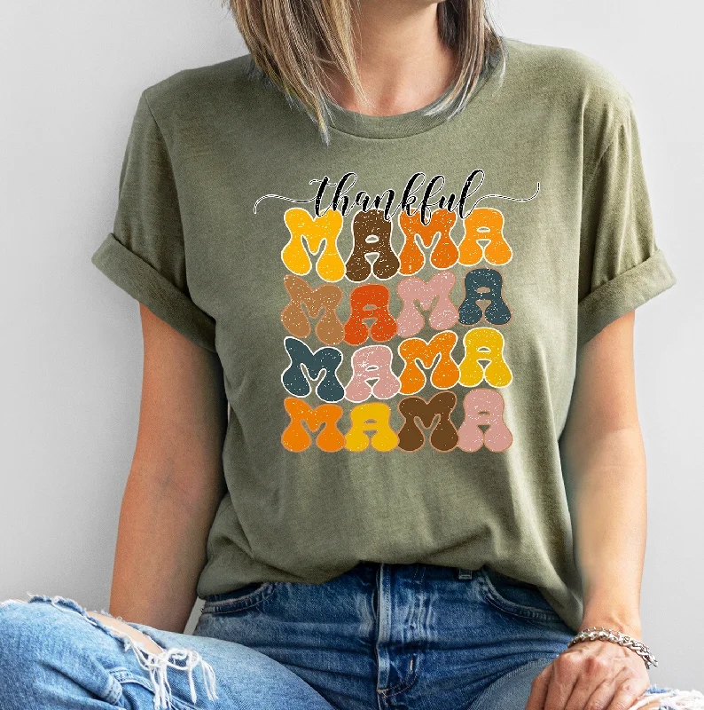 Boat Neck T-ShirtsRetro Thankful Mama Unisex T-shirt