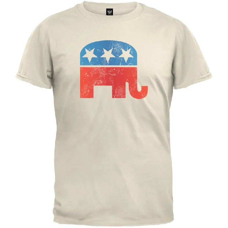 Mesh T-ShirtsDistressed Republican Elephant Logo Cream Adult T-Shirt