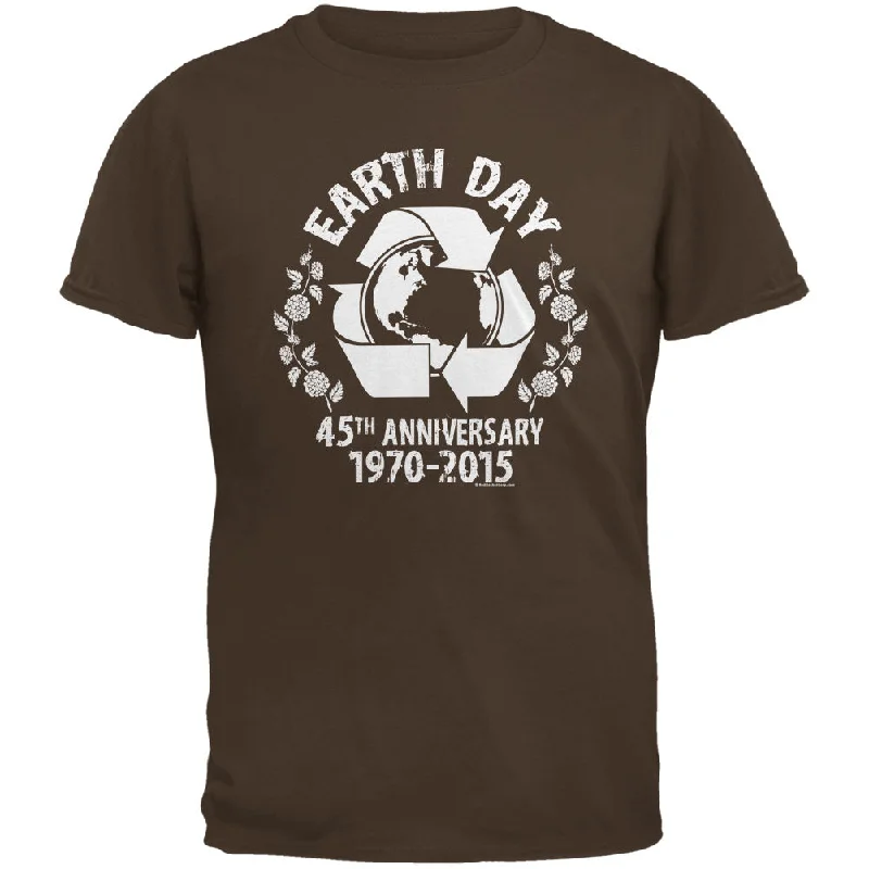 Colorblock T-ShirtsEarth Day - 45th Anniversary Brown Adult T-Shirt