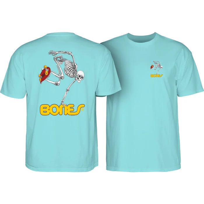 Cycling T-ShirtsPowell Peralta Skateboarding Skeleton T-shirt - Teal Ice