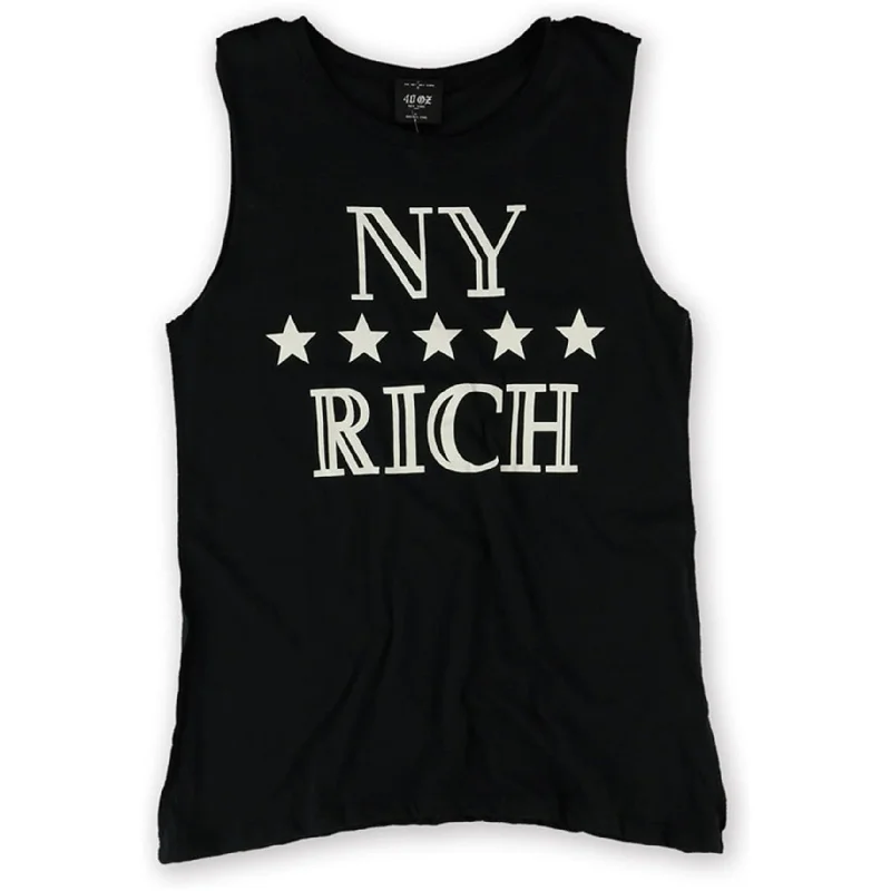 Cotton T-Shirts40 OZ NY Womens NY Rich Graphic T-Shirt, Black, One Size