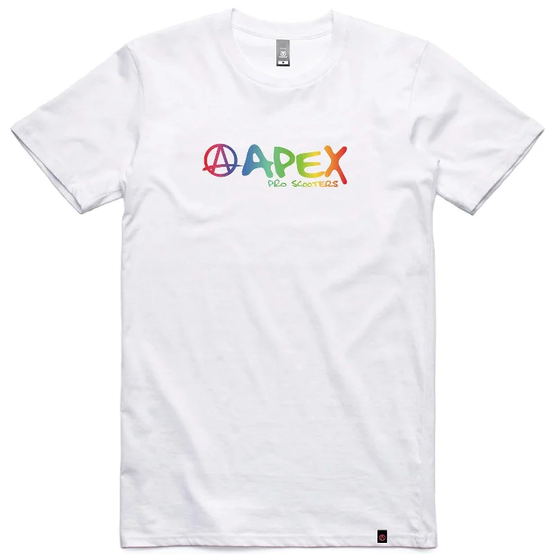 Leather-Paneled T-ShirtsApex Scooters Rainbow T-Shirt For Kids - White