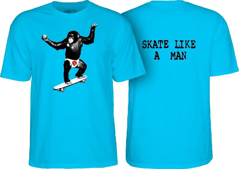 High-Fashion T-ShirtsPowell Peralta Skate Chimp T-Shirt - Caribbean Blue