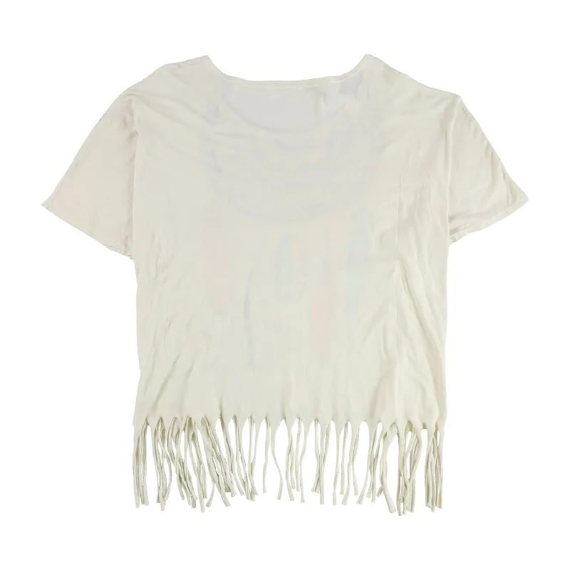 Off-Shoulder T-ShirtsTitle Unknown Womens Tribal Fringe Graphic T-Shirt, Beige, One Size