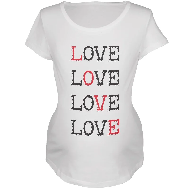 Collaborative T-ShirtsValentines Day - All About Love White Soft Maternity T-Shirt