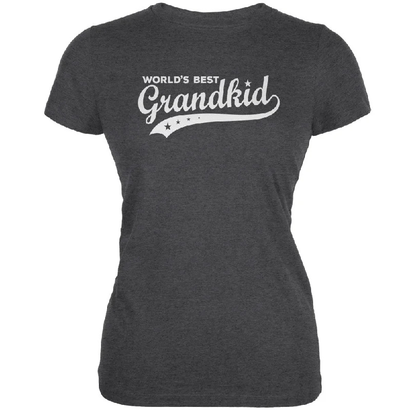 Studded T-ShirtsWorld's Best Grandkid Dark Heather Juniors Soft T-Shirt