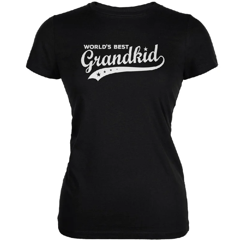 Beaded T-ShirtsWorld's Best Grandkid Black Juniors Soft T-Shirt