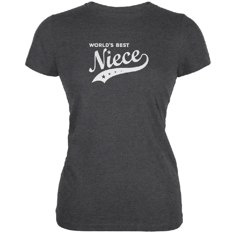 Lace-Up T-ShirtsWorld's Best Niece Dark Heather Juniors Soft T-Shirt