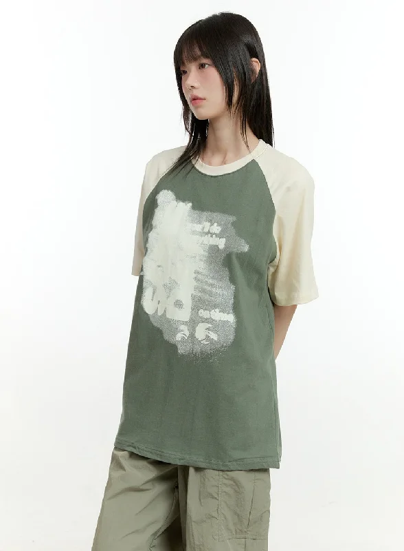 Logo T-ShirtsCotton Graphic Raglan T-Shirt CG402