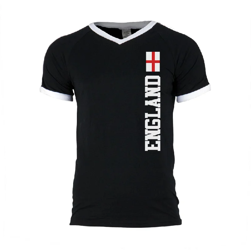 Reflective T-ShirtsWorld Cup England Mens Soccer Jersey V-Neck T-Shirt