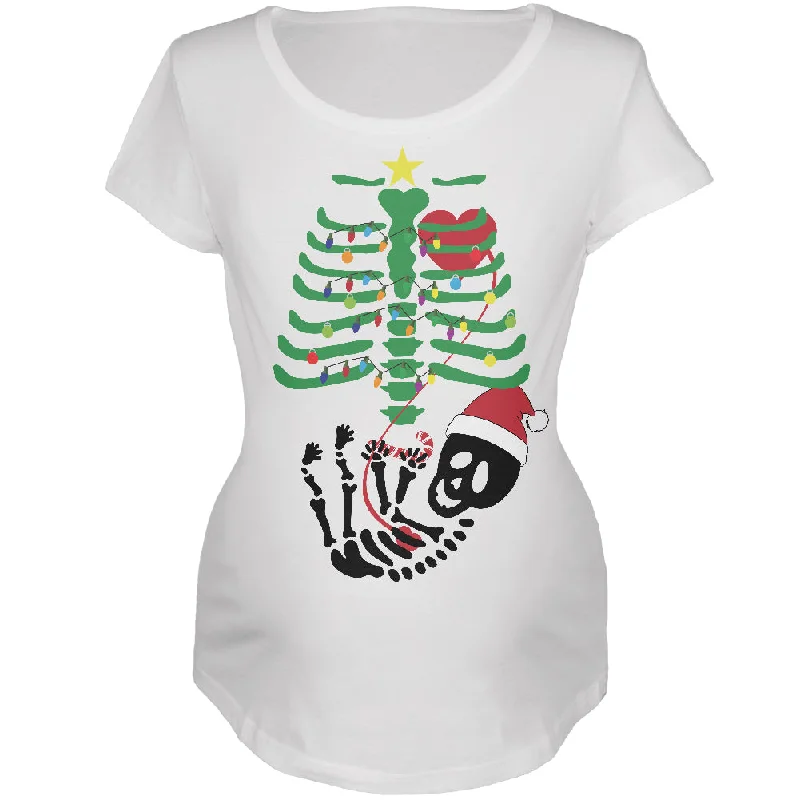 UV-Protection T-ShirtsChristmas Tree Baby Skeleton Candy Cane White Maternity Soft T-Shirt