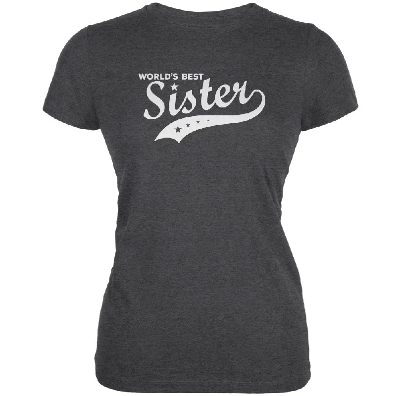 Layered T-ShirtsWorld's Best Sister Dark Heather Juniors Soft T-Shirt