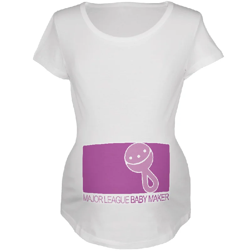 Hip-Hop T-ShirtsMajor League Baby Maker Girl Funny White Maternity Soft T-Shirt