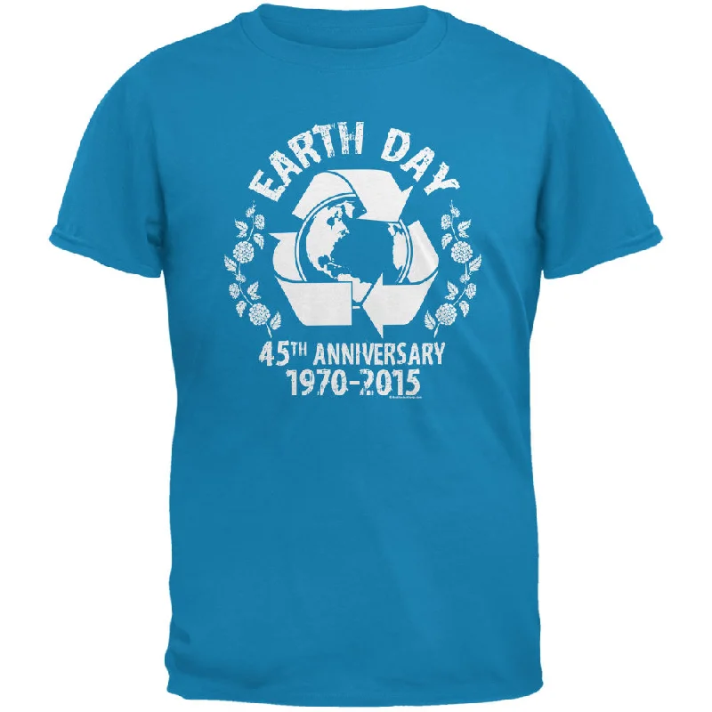 Embroidered T-ShirtsEarth Day - 45th Anniversary Sapphire Blue Adult T-Shirt