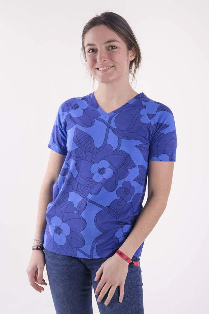 Quick-Dry T-ShirtsBlue floral t-shirt uk 10