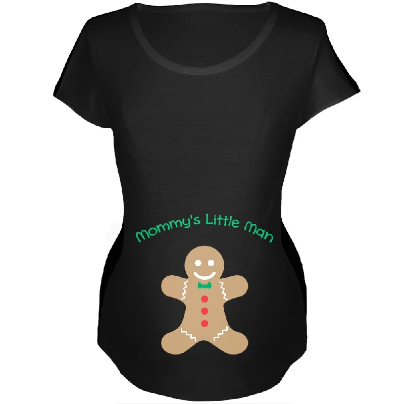 Streetwear T-ShirtsMommy's Little Man Black Womens Soft Maternity T-Shirt