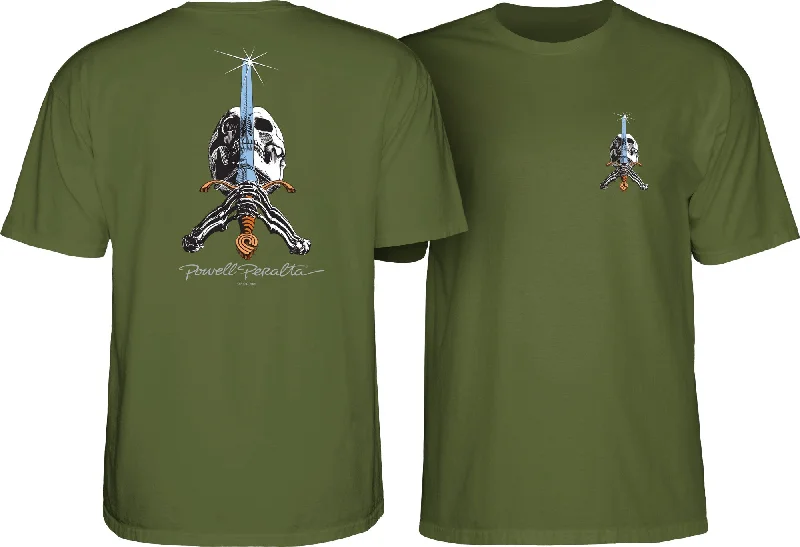 Performance T-ShirtsPowell Peralta Skull & Sword T-shirt - Military Green