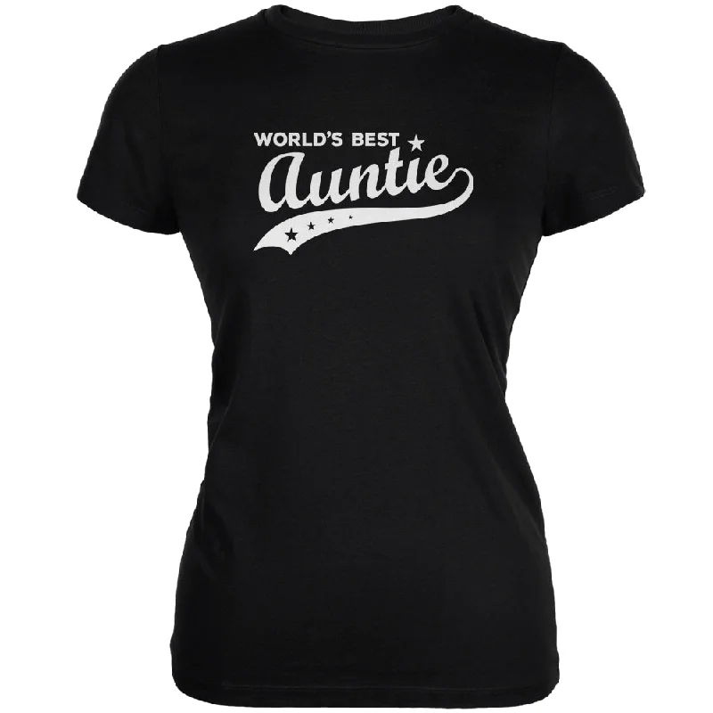 Painted T-ShirtsWorld's Best Auntie Black Juniors Soft T-Shirt