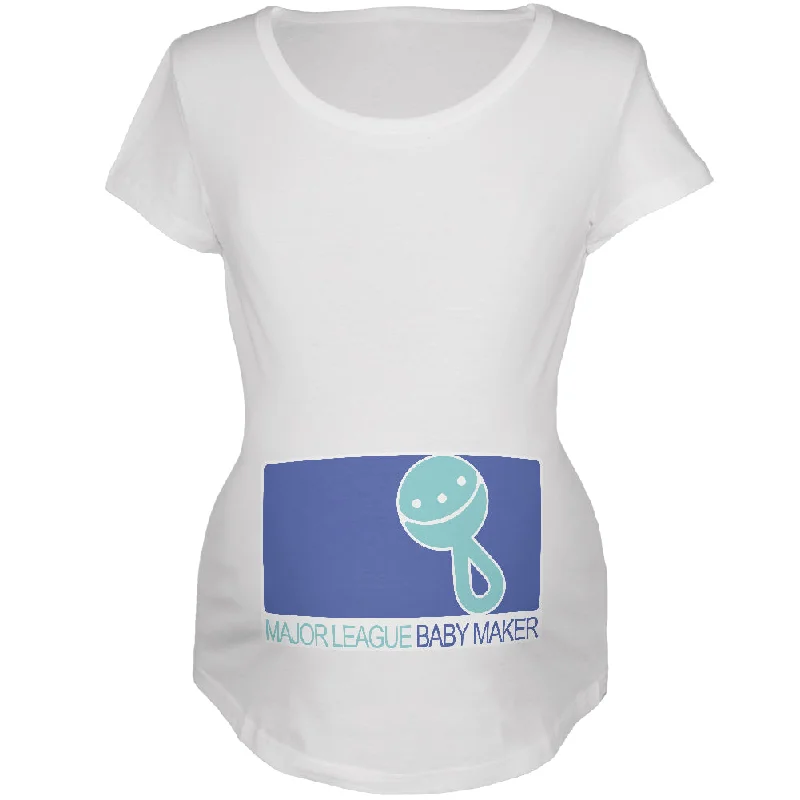 Compression T-ShirtsMajor League Baby Maker Boy Funny White Maternity Soft T-Shirt