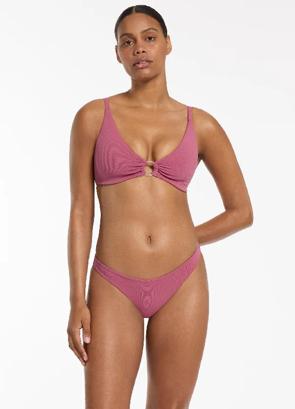 SwimopaqueIsla Rib C-D Triangle Bikini Top - Mauve