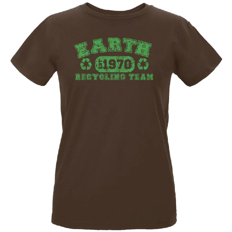 Blended Fabric T-ShirtsEarth Day - Recycle Team Women's Organic Chocolate T-Shirt