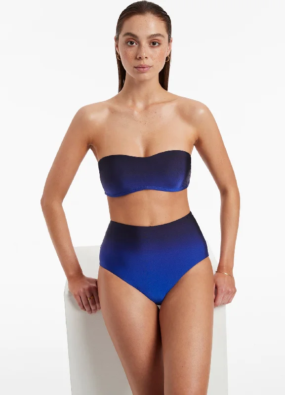 Oia Sunset High Waist Bikini Bottom - Ocean