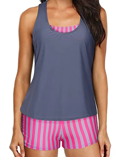 SwimtrendAthletic Womens Tankini Swimsuits Shorts & Tank Tops-Color