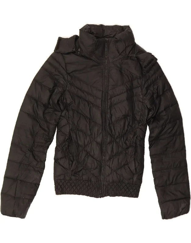 Printed SweatshirtsNIKE Womens Hooded Padded Jacket UK 6 XS Black Polyester