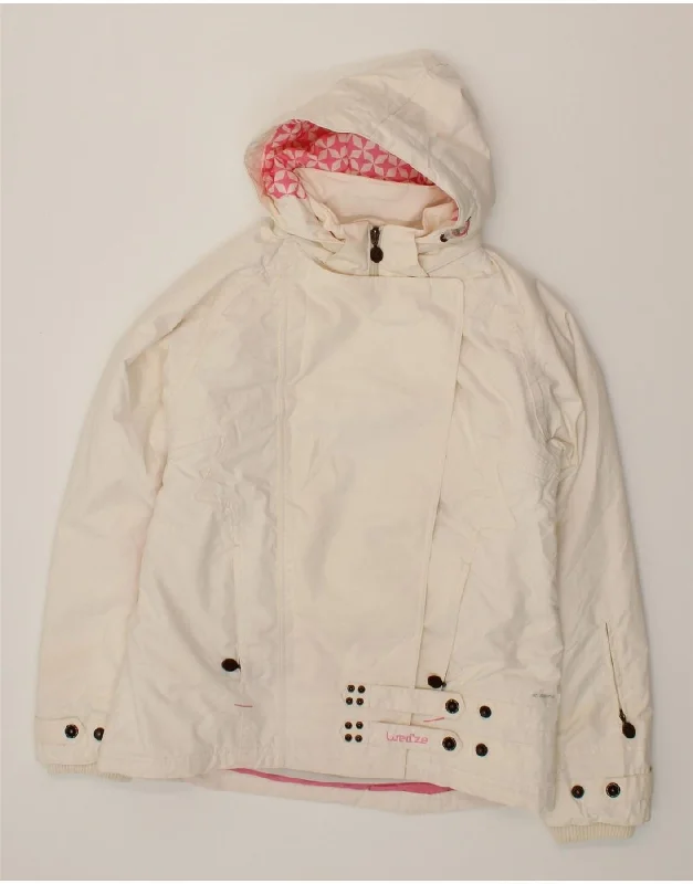 Recycled Fabric HoodiesDECATHLON Womens Hooded Windbreaker Jacket EU 44 XL Off White