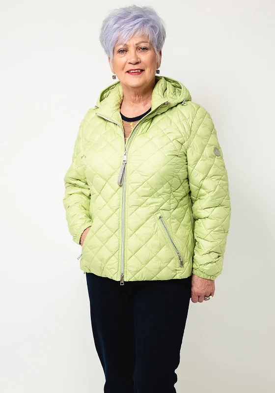 Linen Blend SweatshirtsBarbara Lebek Quilted Hooded Coat, Lime Green