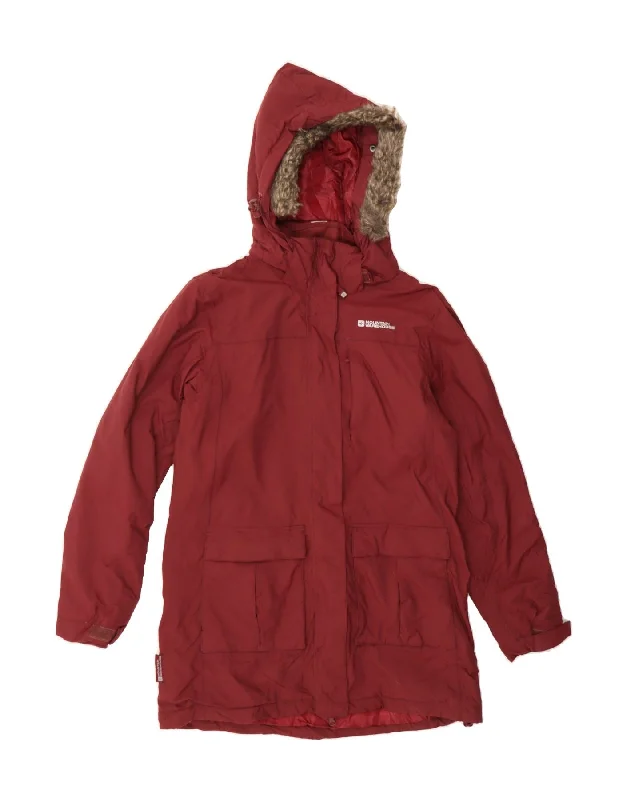 Plush HoodiesMOUNTAIN WAREHOUSE Womens Hooded Windbreaker Coat UK 10 Small Maroon