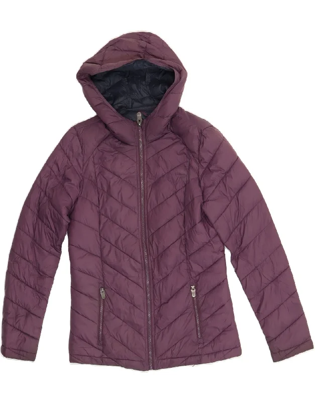 Gym HoodiesFAT FACE Womens Hooded Padded Jacket UK 8 Small Purple Polyester