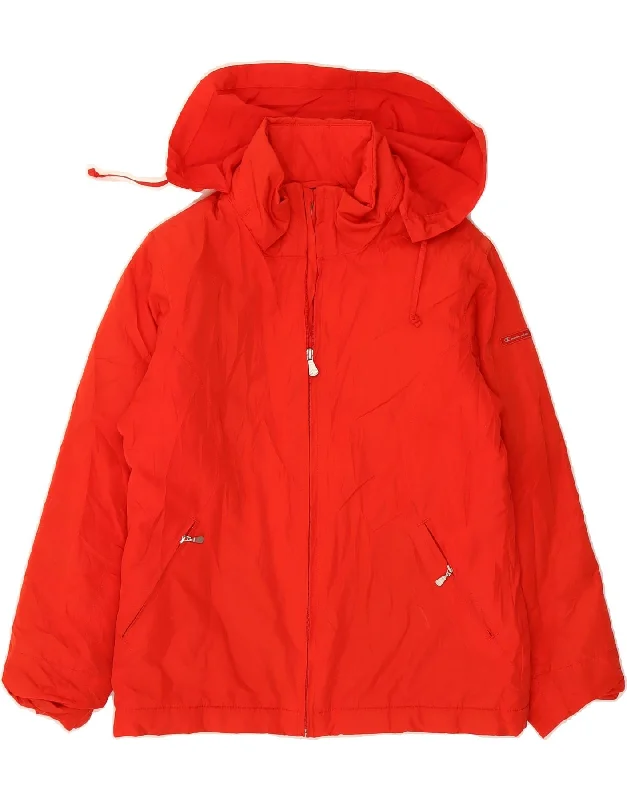 Cultural SweatshirtsCHAMPION Womens Hooded Rain Jacket UK 10 Small Red