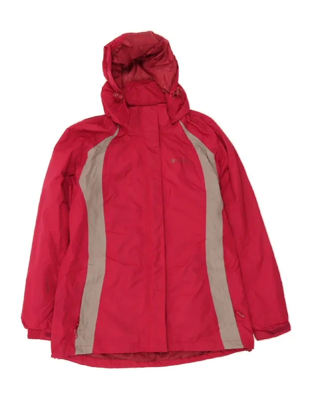 Performance HoodiesMOUNTAIN WAREHOUSE Womens Hooded Rain Jacket UK 14 Large  Red Colourblock