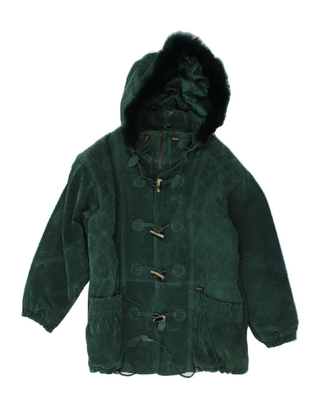 Layered SweatshirtsVINTAGE Womens Hooded Duffle Coat UK 16 Large Green