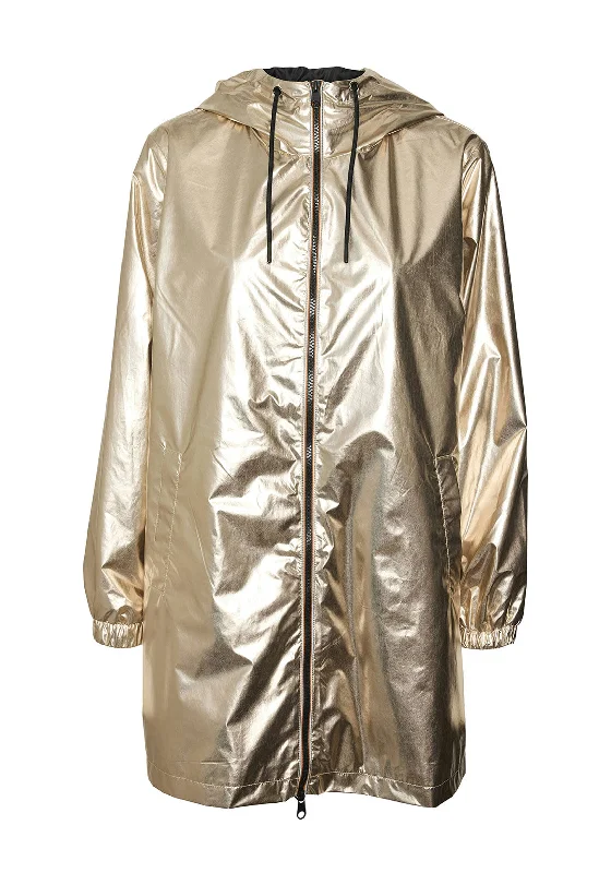 Mesh-Lined HoodiesVero Moda Anne Metallic Hooded Jacket, Gold