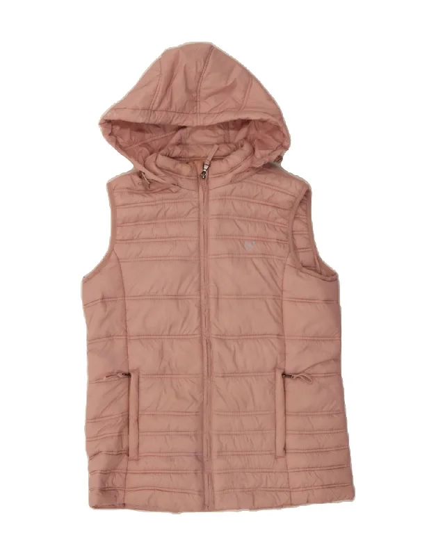 Lace-Up HoodiesCREW CLOTHING Womens Hooded Padded Gilet UK 10 Small Pink Nylon