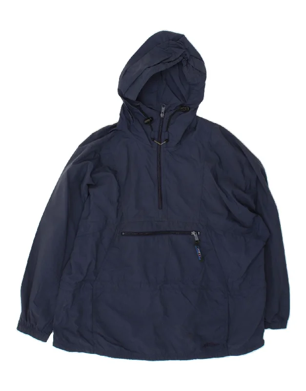 Hemp SweatshirtsL.L.BEAN Womens Oversized Hooded Anorak Jacket UK 16 Large Navy Blue Nylon