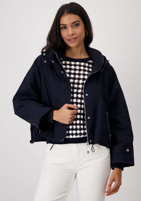 Wool Blend SweatshirtsMonari Short Light Hooded Jacket, Navy