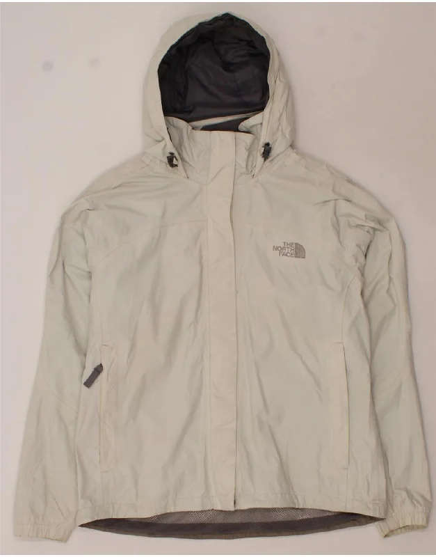 Waterproof HoodiesTHE NORTH FACE Womens Hooded Rain Jacket UK 16 Large White Nylon