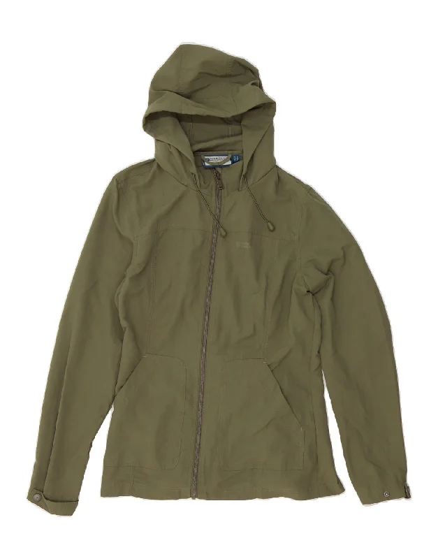 College SweatshirtsMOUNTAIN WAREHOUSE Womens Hooded Rain Jacket UK 10 Small Khaki Nylon