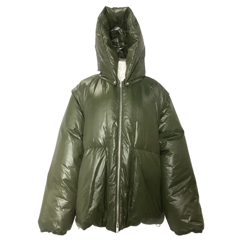 Reversible HoodiesJil Sander Zipped Hooded Down Jacket in Olive Polyamide