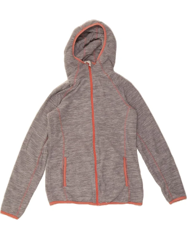 Fitted SweatshirtsMOUNTAIN WAREHOUSE Womens Hooded Fleece Jacket UK 10 Small Grey Polyester