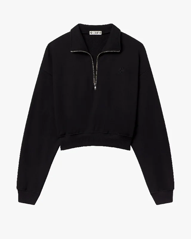 Quilted SweatshirtsCropped Half Zip Sweatshirt