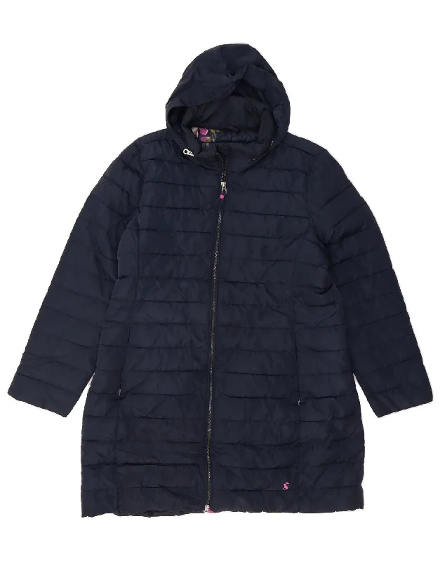 Hip-Hop HoodiesJOULES Womens Hooded Padded Coat UK 20 2XL Navy Blue Polyester