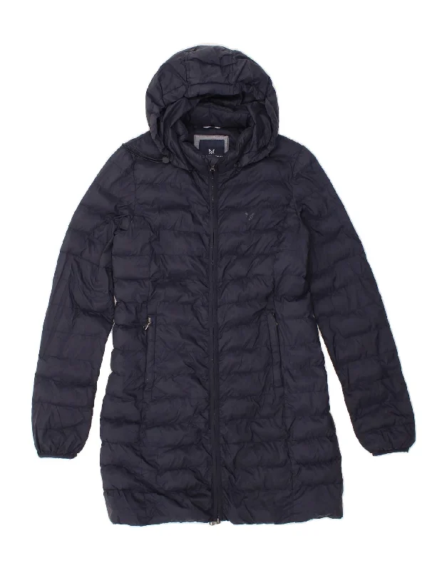 Painted HoodiesCREW CLOTHING Womens Hooded Padded Coat UK 8 Small  Navy Blue Polyester