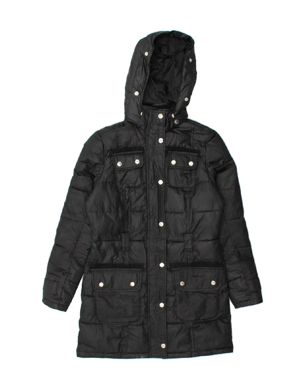 Colorblock HoodiesBARBOUR Womens Hooded Padded Coat UK 8 Small  Black