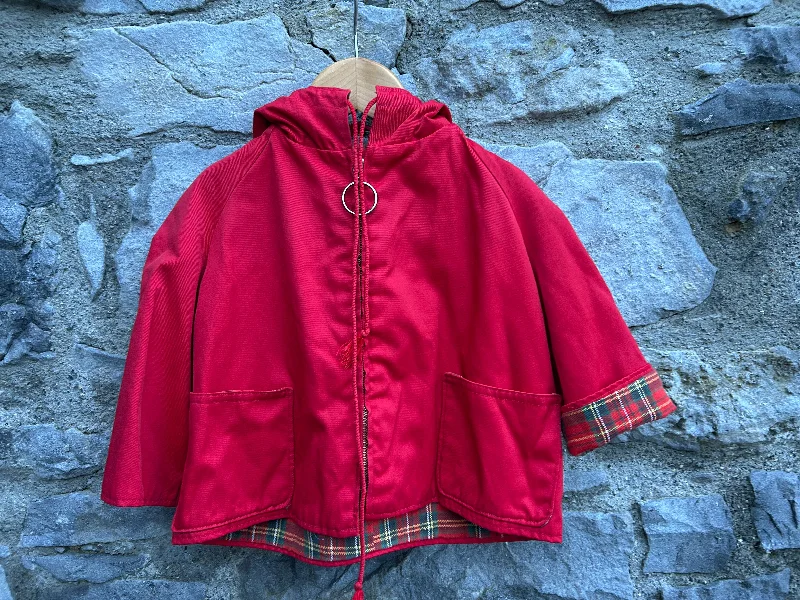 Linen Blend Sweatshirts70s Red hooded jacket  9-12m (74-80cm)